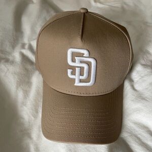 Tan San Diego Padres baseball cap. New, never worn, in perfect condition.